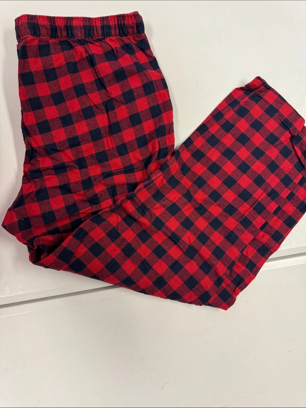 Banana Republic Red and Black Buffalo Plaid Joggers